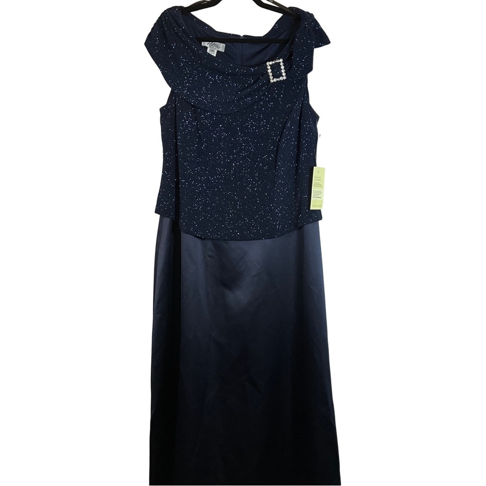 Patra Dress Size 20 Navy Blue Sparkle Maxi
